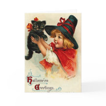 Custom Vintage Little Witch and Black Cat