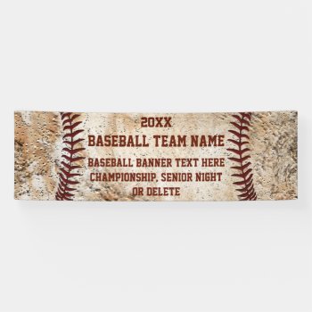 Custom Vintage Look Baseball Banner With Your Text by YourSportsGifts at Zazzle