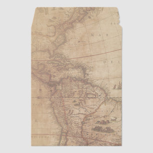 Custom Vintage Map Shipping Envelope Mailer