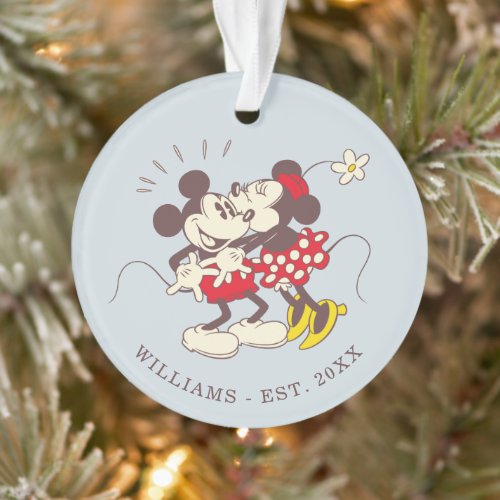 Custom Vintage Mickey  Minnie Kissing Ornament