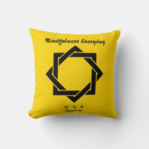 Custom Vintage Minimalist Japanese Family Crest Throw Pillow