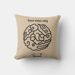 Custom Vintage Minimalist Japanese Family Crest Throw Pillow