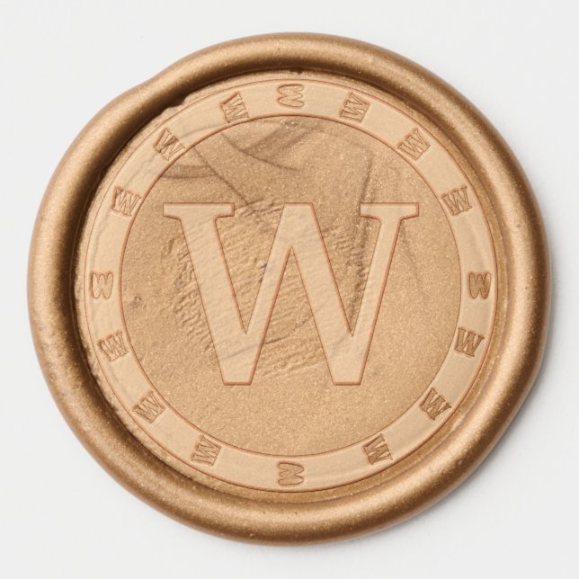 Custom Vintage Monogrammed Wax Seal Stickers (Front)