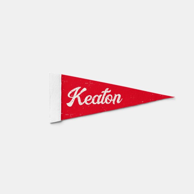 Custom Vintage Name Pennant Flag (Front)