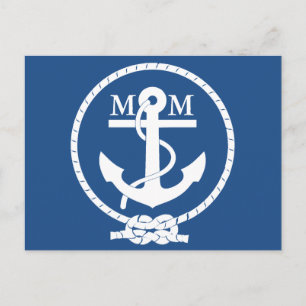 Custom Vintage Nautical Anchor and Line Postcard