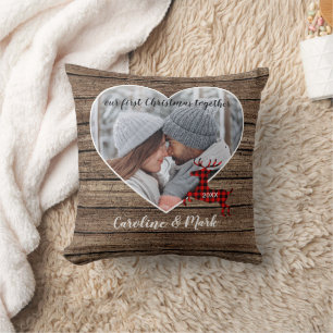 Custom Vintage Our First Christmas Together Throw Pillow