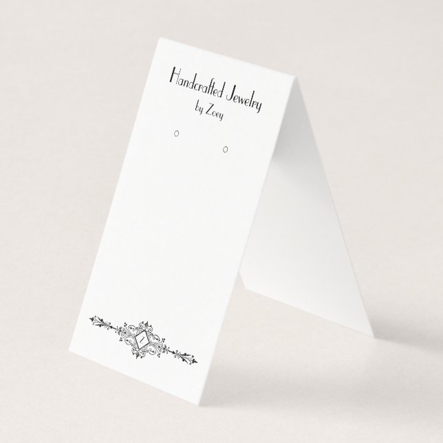 Custom Vintage Parisian Style Folded Earring Cards (Front)