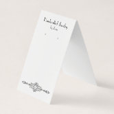 White Plain Simple Custom Earring Card