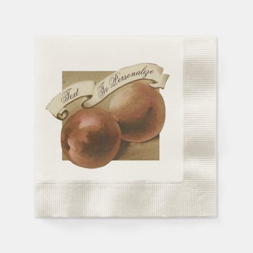 Custom Vintage Peaches Retro Fruit Old School Napkins