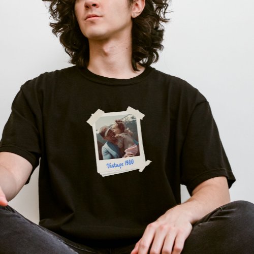 Custom Vintage Photo and Year Gift Tri_Blend Shirt