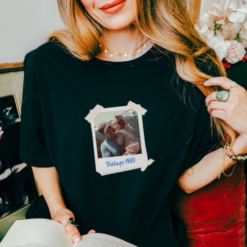 Custom Vintage Photo and Year Gift Tri_Blend Shirt