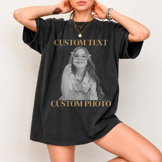 Custom Vintage Photo And Year Nostalgic Birthday T-Shirt