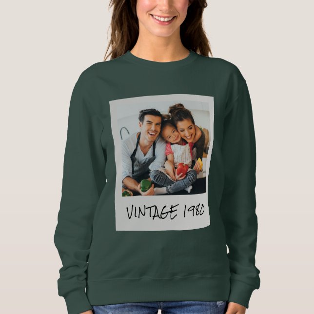 Custom Vintage Photo And Year  Sweatshirt (Front)