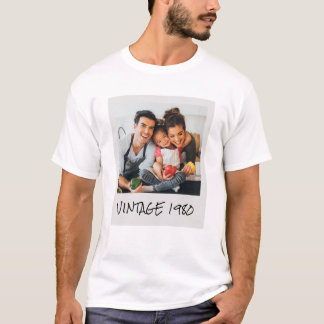 Custom Vintage Photo And Year  T-Shirt