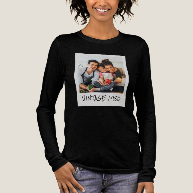 Custom Vintage Photo And Year  Tri-Blend Shirt (Front)