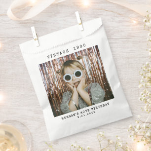 Custom Vintage Photo Birthday Favor Bag