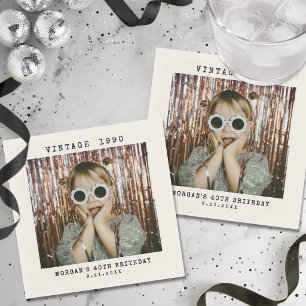 Custom Vintage Photo Birthday Napkins