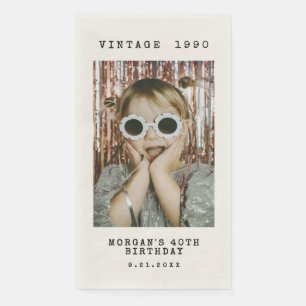 Custom Vintage Photo Birthday Paper Guest Towels