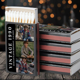 Custom Vintage Photo Birthday Party Matchboxes