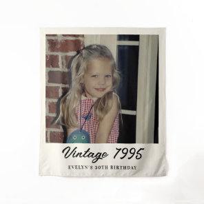 Custom Vintage Photo Birthday Party Tapestry