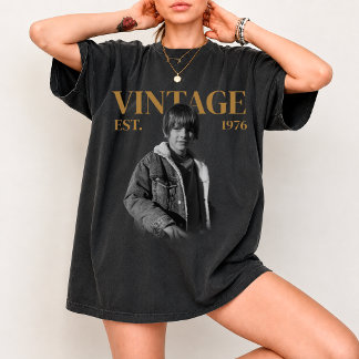 Custom Vintage Photo Birthday Shirt, Retro Year T-Shirt