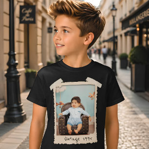 Custom Vintage Photo Birthday T-Shirt
