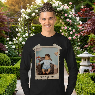 Custom Vintage Photo Birthday T-Shirt