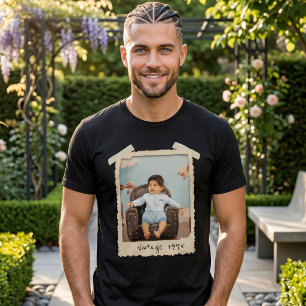 Custom Vintage Photo Birthday Tri-Blend Shirt