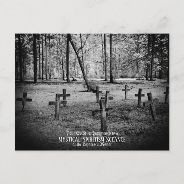 custom vintage photo Halloween party invitation Postcard (Front)