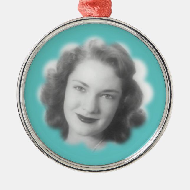 Custom Vintage Photo Metal Ornament (Front)
