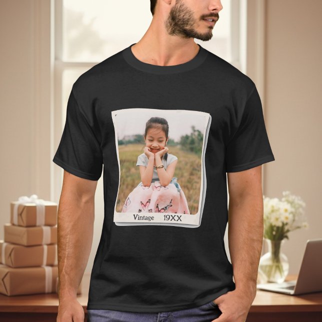 Custom Vintage Photo & Year Birthday T-Shirt (Custom Vintage Photo & Year Birthday T-Shirt)
