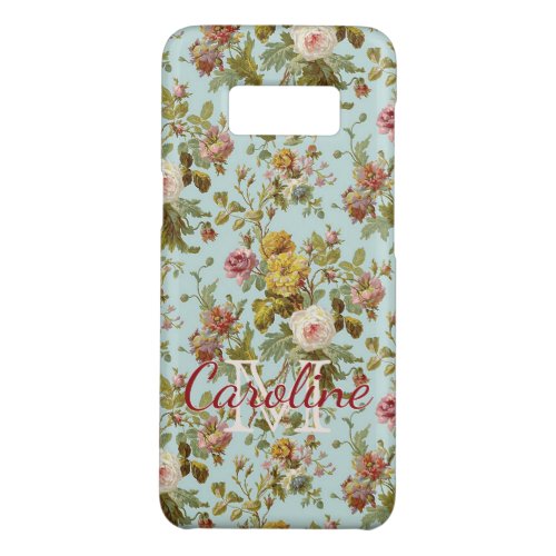 Custom Vintage Pink Roses Flower Art Pattern Case_Mate Samsung Galaxy S8 Case