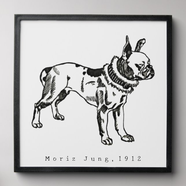 Custom Vintage Pitbull Art Photo Tile (Front Set)