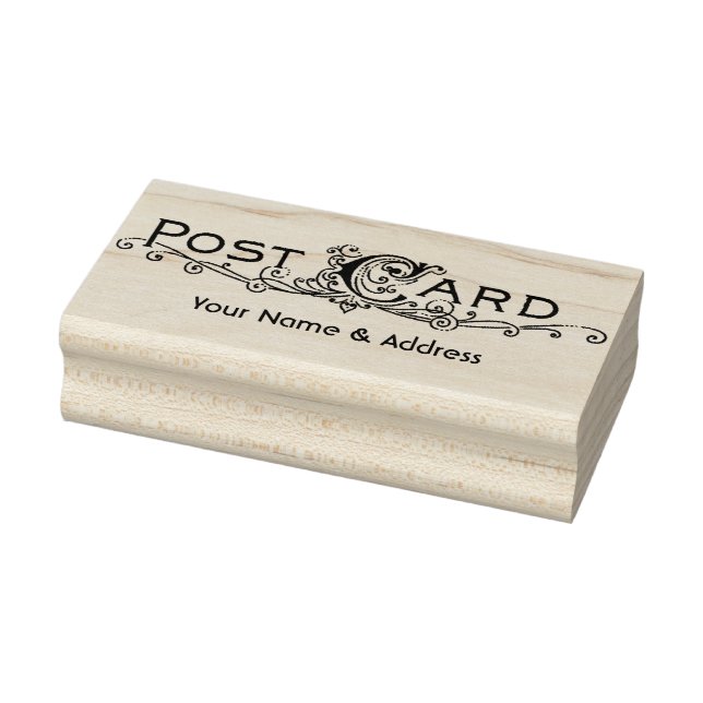 Custom Vintage Postcard Address Rubber Stamp (Stamp)