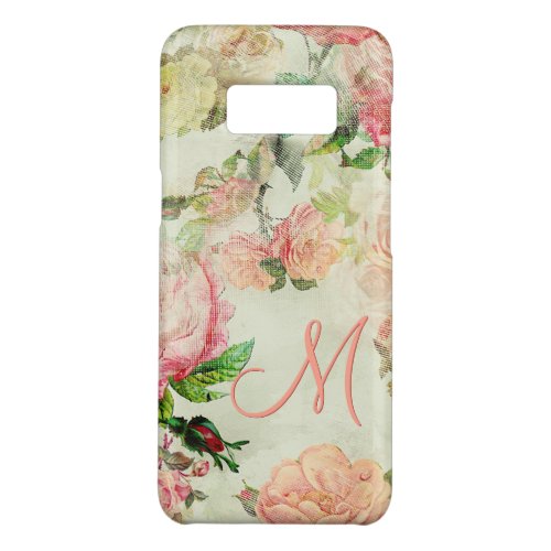 Custom Vintage Pretty Pink Floral Roses Pattern Case_Mate Samsung Galaxy S8 Case