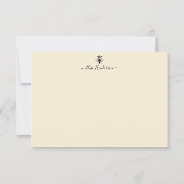 Custom Vintage Queen Bee Note Card (Front)