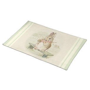 CUSTOM VINTAGE RABBIT PLACEMATS - CUTE BUNNY