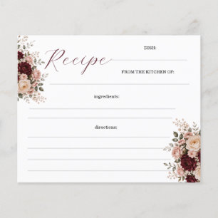 Custom Vintage Recipe Sheet for Bridal Shower