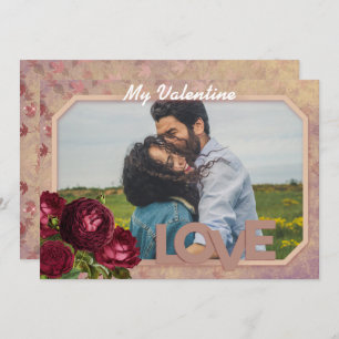 Custom Vintage Red Roses Valentine's Day Holiday Card