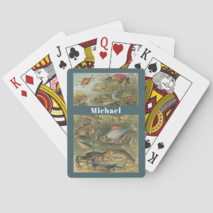 Custom Vintage Reptiles Lizards Fish Poker Cards