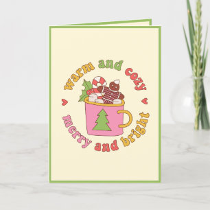 Custom Vintage Retro "Warm & Cozy" Christmas Holiday Card