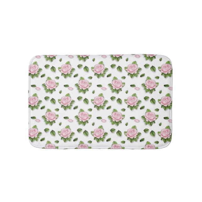 Custom Vintage Rose Bath Mat (Front)