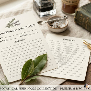 Custom Vintage Rosemary & Lavender Botanical Heir Thank You Card