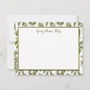 Custom Vintage Roses Floral Flat Note Card