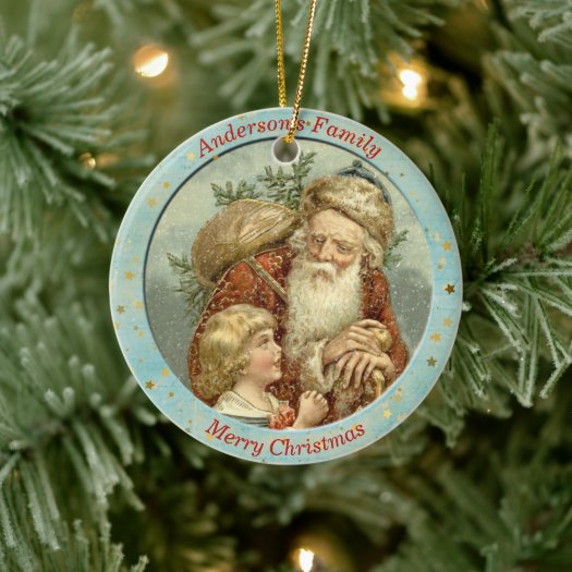 Custom Vintage Santa Claus Gift Cute Kid Christmas