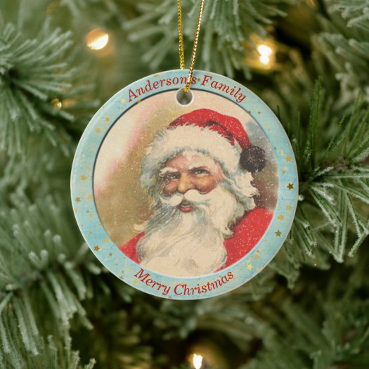 Custom Vintage Santa Claus Red Blue Christmas 