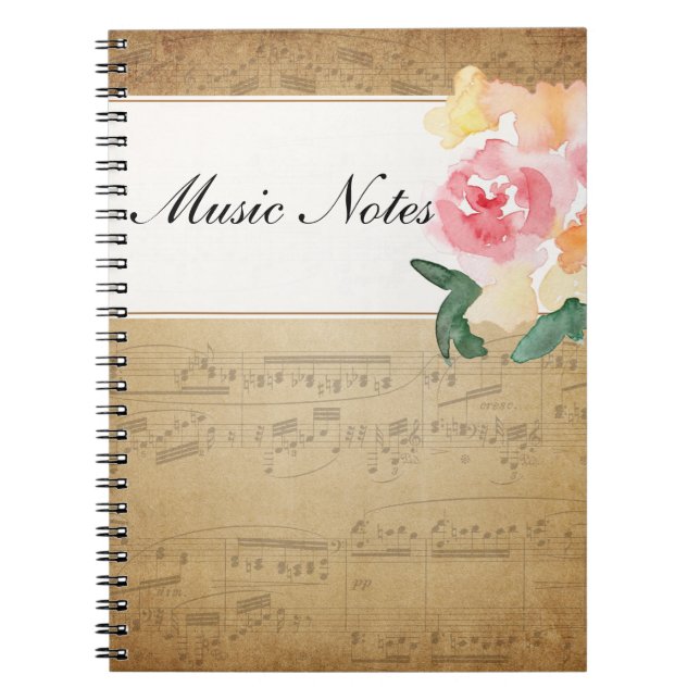 Custom Vintage Sheet Music Notebook (Front)