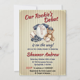Custom Vintage Sport Baseball Boy Baby Shower Invitation