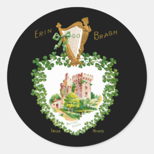 Custom Vintage St. Patrick's Day Blarney Castle Classic Round Sticker