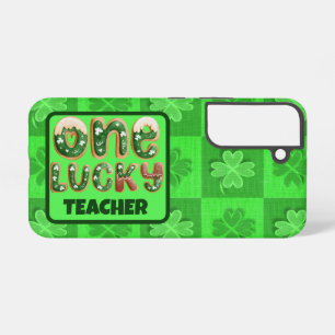 Custom Vintage St Patricks Day One Lucky Teacher Samsung Galaxy S22 Case